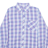 Mens Shirt Blue Check Long Sleeve S