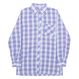 Mens Shirt Blue Check Long Sleeve S