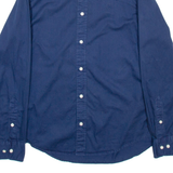 LEE Mens Plain Shirt Blue Long Sleeve M