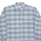 SAN MARCO Mens Shirt Blue Check Long Sleeve M
