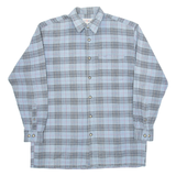 SAN MARCO Mens Shirt Blue Check Long Sleeve M