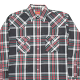 PLAINS Mens Shirt Black Check Long Sleeve L