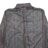 C&A Mesh Mens Shirt Black Striped Long Sleeve M