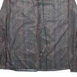 C&A Mesh Mens Shirt Black Striped Long Sleeve M