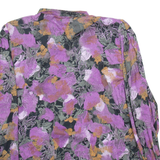 Womens Shirt Purple Crazy Pattern Long Sleeve S