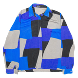 LAVELLI Womens Shirt Blue Crazy Pattern Long Sleeve S