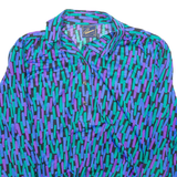 PRESENCE Womens Shirt Blue Crazy Pattern Long Sleeve L