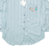 MODERN BASIC Womens Shirt Blue Check Long Sleeve L