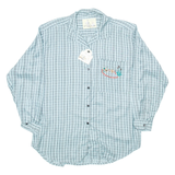 MODERN BASIC Womens Shirt Blue Check Long Sleeve L