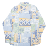 BETS SHIRT TEAM Mens Shirt Blue Crazy Pattern Long Sleeve M