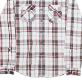 GUESS Mens Shirt White Check Long Sleeve M