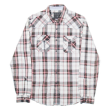GUESS Mens Shirt White Check Long Sleeve M