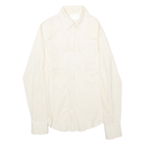 BRABEK DESIGN Womens Plain Shirt Beige Long Sleeve S