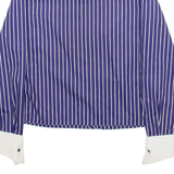 BELTONY Womens Shirt Blue 90s Striped Long Sleeve S