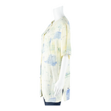 Womens Printed Blouse Cream 90s Crazy Pattern L