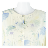 Womens Printed Blouse Cream 90s Crazy Pattern L