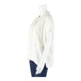 Womens Blouse Cream Collared L