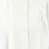 Womens Blouse Cream Collared L