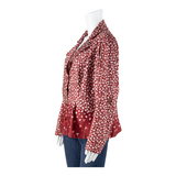 Blazer Style Womens Printed Shirt Red Collared Long Sleeve 90s Floral L