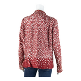 Blazer Style Womens Printed Shirt Red Collared Long Sleeve 90s Floral L