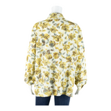 FRANKEN WALDER Womens Printed Shirt Cream Collared 90s Floral L
