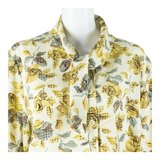 FRANKEN WALDER Womens Printed Shirt Cream Collared 90s Floral L
