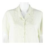 Womens Shirt Blouse Cream Collared M