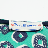 PAUL MAUSER Peplum Womens Printed Blouse Green 90s Crazy Pattern M