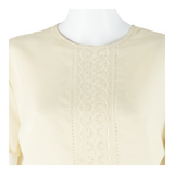 TERYLENE Womens Top Cream 90s L