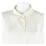 SERGIO DI LAURENTI Womens Shirt Cream Collared Long Sleeve 90s L