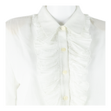 JULIETTA Womens Blouse Shirt White Collared 90s M