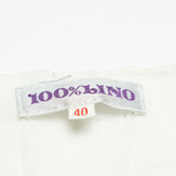 Womens Top White Button Neck Sleeveless Linen M