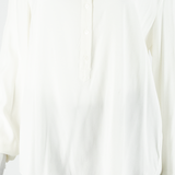 Womens Blouse White Button Neck Long Sleeve L