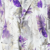 Open Womens Shirt White Collared 90s Floral XL