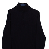 TED BAKER Mens Jumper Blue 1/4 Zip Tight Knit S