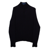 TED BAKER Mens Jumper Blue 1/4 Zip Tight Knit S