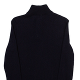 TED BAKER Mens Jumper Blue 1/4 Zip Tight Knit S
