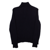 TED BAKER Mens Jumper Blue 1/4 Zip Tight Knit S