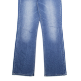 GUESS Womens Jeans Blue Regular Wide-Leg Stone Wash W32 L33