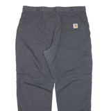 CARHARTT Zip-off Workwear Mens Trousers Grey Relaxed Straight W38 L30