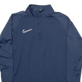 NIKE Training Mens Sweatshirt Blue 1/4 Zip S