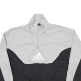 ADIDAS Mens Sweatshirt Grey 1/4 Zip S