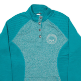 HARLEY DAVIDSON Womens Sweatshirt Blue Button Neck M