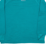 HARLEY DAVIDSON Womens Sweatshirt Blue Button Neck M