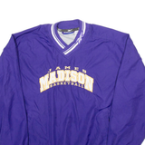 REEBOK James Madison Basketball Training Mens Sweatshirt Purple V-Neck USA S