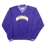 REEBOK James Madison Basketball Training Mens Sweatshirt Purple V-Neck USA S
