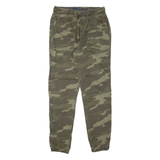 ANGELO LITRICO Camo Mens Trousers Green Slim Tapered W28 L29