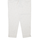 MADIE'S FASHION Floral Womens Trousers White Mom 90s Linen W26 L29