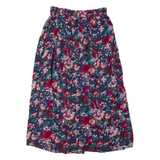 BLAKE ELIZABETH Womens A-Line Skirt Blue Midi Floral M