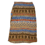 NOTATIONS Womens Straight Skirt Brown Long Fair Isle XL